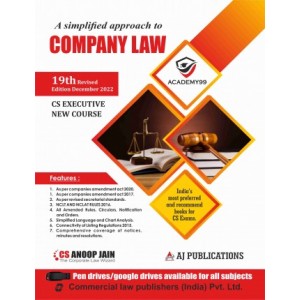 Anoop Jain's Company Law for CS Executive December 2022 Exam [New Course/Syllabus] by Aj Publications